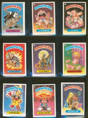 1986 Topps Ireland Garbage Pail Kids German full 44 gum card variation test set