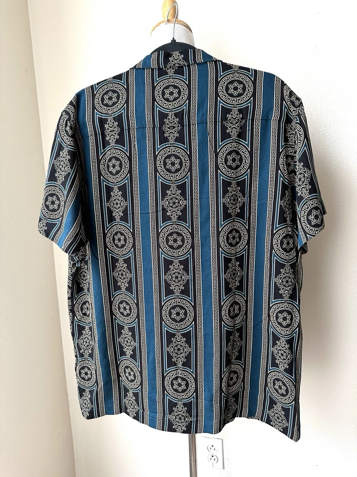 Casa Moda Woven Shirt Till/ Black Baroque Pattern Size L - Image 4 of 4