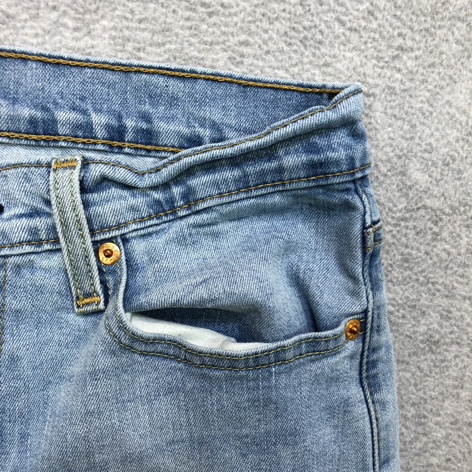 Jeans Levi's 513 Para Hombre 31x32 Azul Calce Ajustado Corte Recto Elástico Denim Lavado Ligero Foto 4 de 4