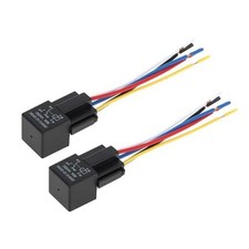 5 Pins 12V 80A 2 Pcs Auto Relay with Harness Sockets Waterproof Car Relay Black