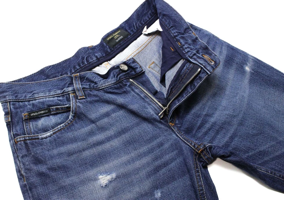 Dolce & Gabbana Martini Vaqueros Hombres (Eu) 50 Ajustado Rasgado Triquitos - Imagen 4 de 4