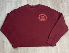 New Under Armour Women Project Rock Crop Crew Sweatshirt Red Iron Paradise S