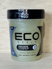 ECO GEL 32oz BLACK CASTER  FLAXSEED OIL ALCOHOL FREE, PROMOTES HAIR GROWTH