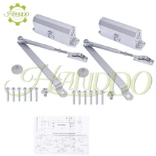 2PC Aluminum Commercial Door Closer Two Independent Valves Control Sweep 45-65KG