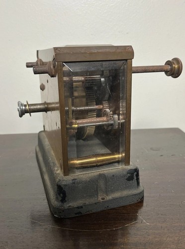 Antique Fire Response Ticker Tape Circa 1900's Brass & Glass Casing Clockwork - Picture 4 of 10