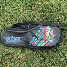 Vintage Prince Ace Face Tennis Racquet Carrying Bag Black Neon 1980s RARE