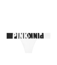 Victoria's Secret PINK Seamless Thong Panty White Logo