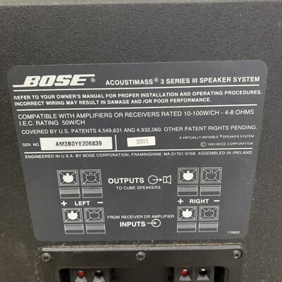 BOSE Acoustimass 3 Series II Passive Subwoofer Only Bass Speaker
