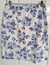 A Boden White Purple & Blues Skirt Size 12R