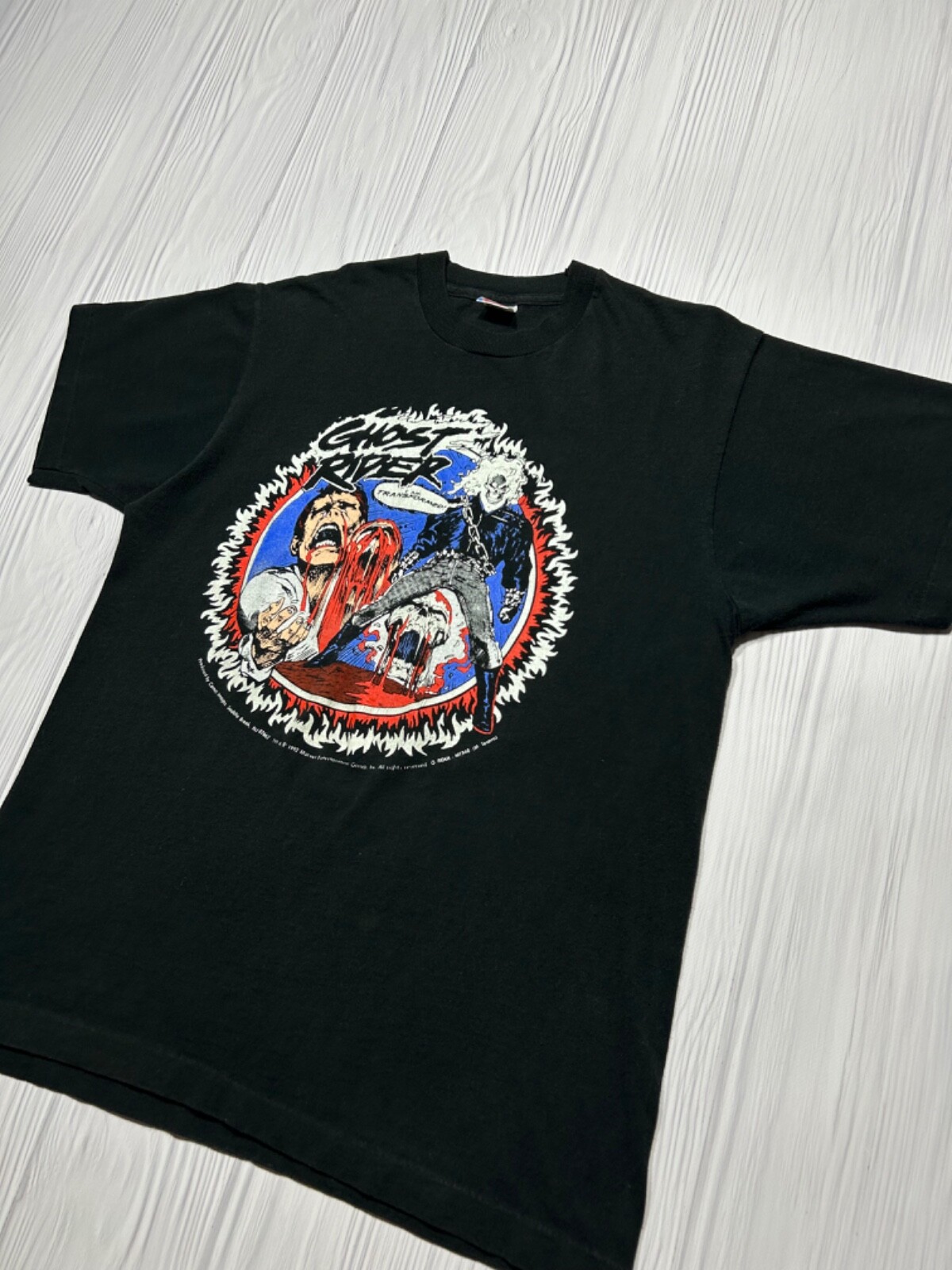 RARE! 1992 Ghost Rider “I am Transformed” Marvel T-Shirt image 2