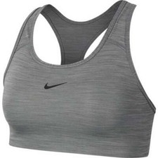 Nike Women's Medium-Support Swoosh Sports Bra Gray BV3636 Size XS