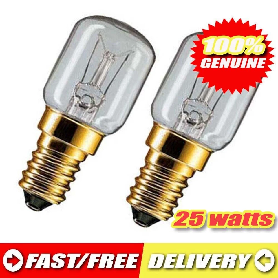 2X LG FRIDGE LIGHT GLOBE BULB 25 WATT E14 6912JB2002F 
