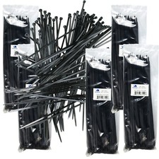 500PCS 4.8x300mm Locking Nylon Plastic Cable Ties Zip Wire BLACK Cord Wrap NEW