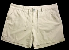 Magellan Womens Quick Dry Fish Gear Khaki Drawstring Pockets Shorts Size 1X