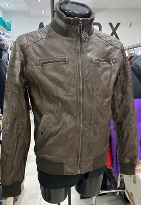 GIACCA IN Eco-PELLE SONNY BONO Uomo Man in vera pelle Marrone TG L