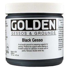 Golden Acrylic 16 Oz Black Gesso