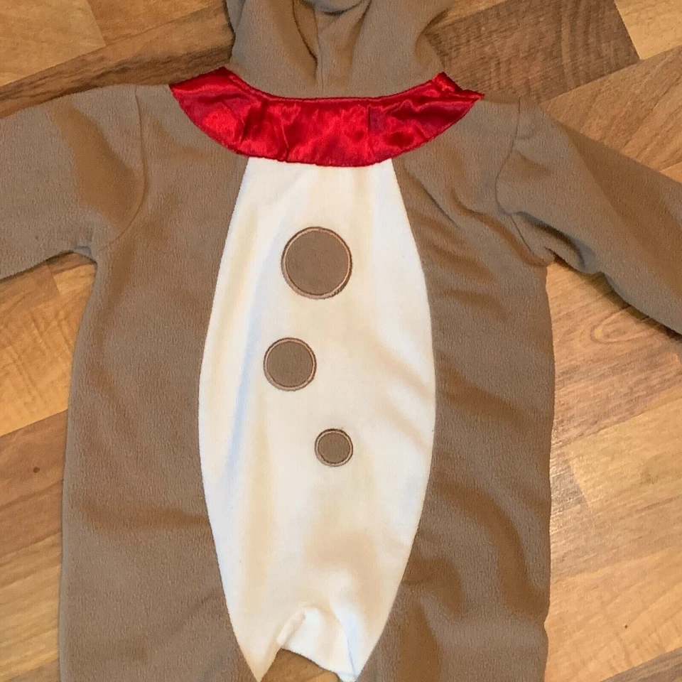 Bebé Ciervo Traje de Nieve Navidad Reno Marrón Invierno Abrigo Mameluco Disfraz 0/3 M Foto 2 de 4