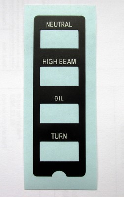 KAWASAKI KZ1000D Z1R TC TURBO CONSOLE WARNING LIGHTS RESTORATION DECAL LABEL