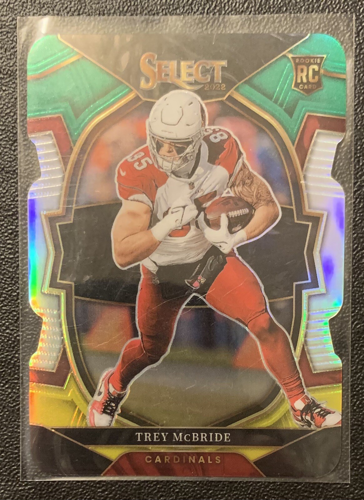 2022 Panini Select Trey McBride RC Green And Yellow Die Cut Prizm Cardinals #11 