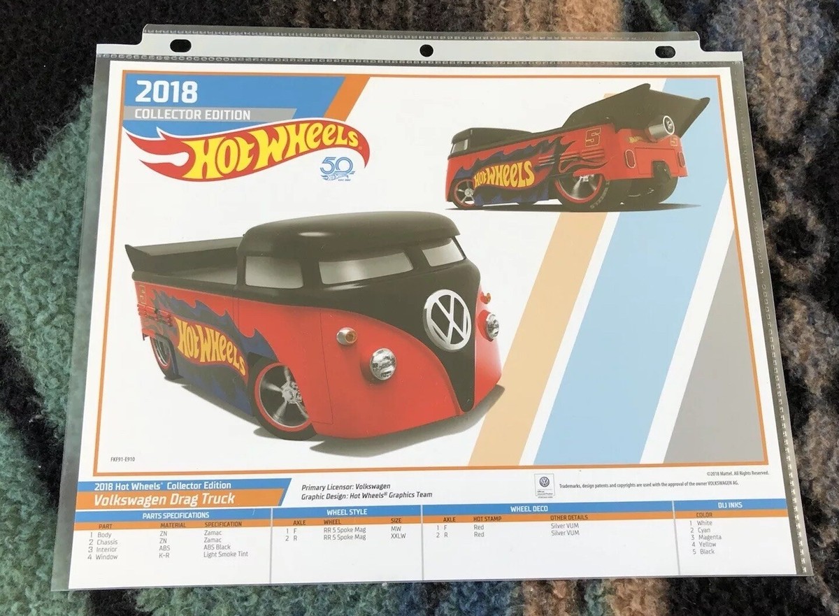 ミニカー Hot Wheels Volkswagen Drag Truck 2018 Hot Wheels Volkswagen Drag Truck 2018 Collector Edition E-Sheet