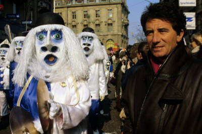 Jack Lang At The Basel Carnival In Basel, Switzerland, on March 10- Old Photo