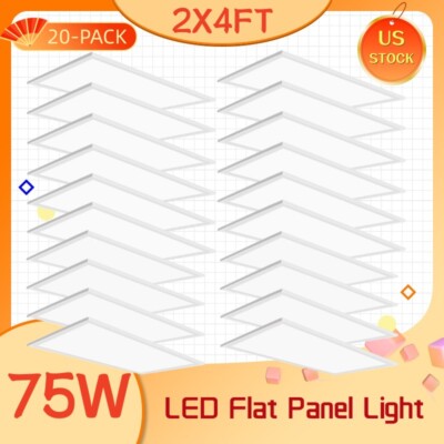 4X2ft LED Panel Light 75Watt Recessed Edge-Lit Drop Panel Ceiling Light Lumens
