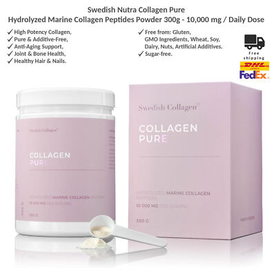 Swedish Nutra Collagen Pure - Premium Marine Collagen Powder - Sugar-Free 300g