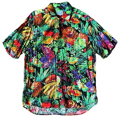 Vintage Jams World Hawaiian 2 Pc Set M 27 x 29 Shirt Pants Floral