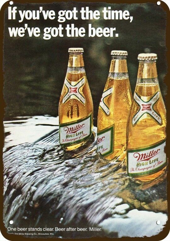 1971 MILLER BEER -Champagne of Beer- Vintage-Look DECORATIVE