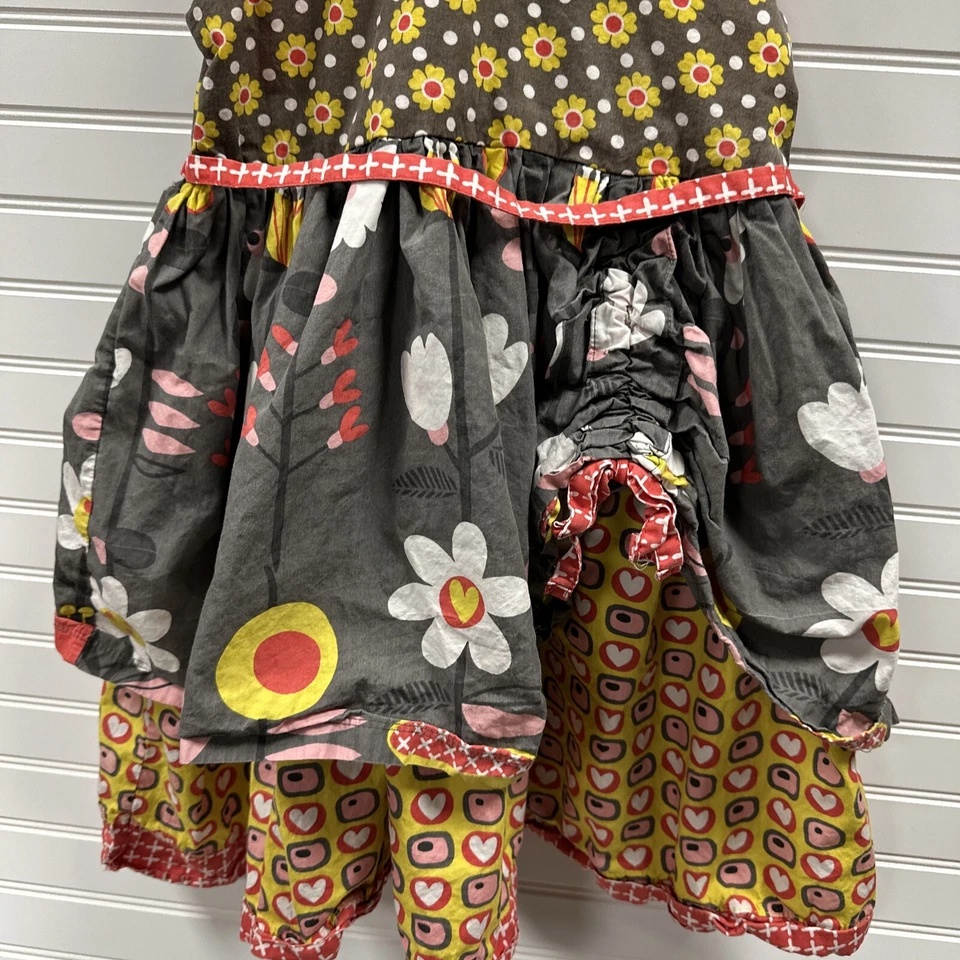 Maxi Vestido Jelly the Pug Niñas Floral Corazón Boho Tejido en Niveles Talla 10 Multicolor Foto 3 de 4