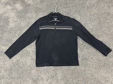 Banana Republic Men's Large 1/4 Zip Pullover Sweater Cotton Blue Long Sleeve