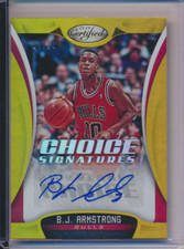 B.J. ARMSTRONG 2018 19 CERTIFIED CHOICE SIGNATURES GOLD AUTO BULLS 04/10