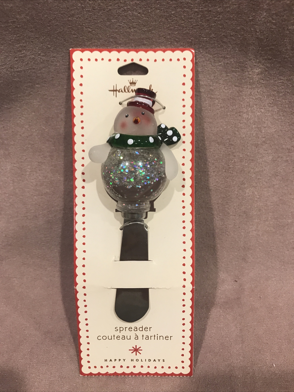 Hallmark Glitter Snowman Spreader NWT Holiday Chrstmas Excellent