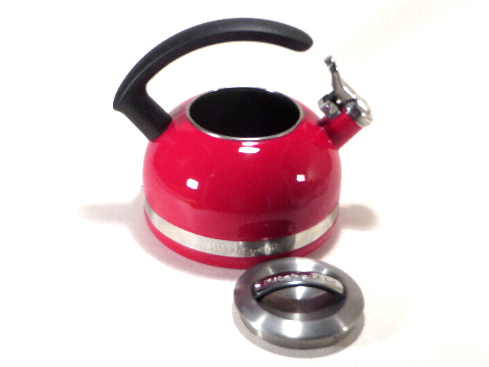 KitchenAid Teapot Enamel 2 Qt Empire Red Whistling Tea Kettle eBay