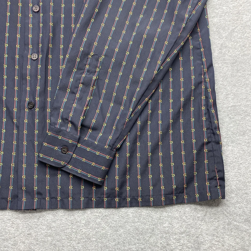 Vintage DAMON Shirt Mens Extra Large Button Up Long Sleeve Black Stripe Pocket - Image 2 of 4