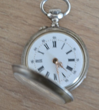 Belle montre ancienne à gousset femme argent (crabe) bracelet plaqué or LAMINOR