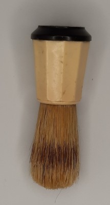 Vintage KLENZO Celluloid Plastiset #B1053 Shaving Brush Two-tone Cream & Black