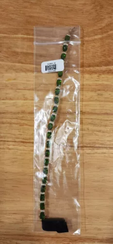 绿色镀铬 Diopside 18k 黄金纯银手链 17.88 克拉 - 第 5 张/共 6 张