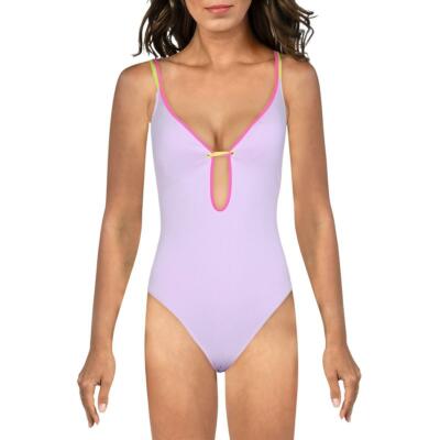 BCBGENERATION PLUNGING LACE-UP ONE-PIECE SWIMSUIT GNORQ10 MSRP $89 NEW w TAGS