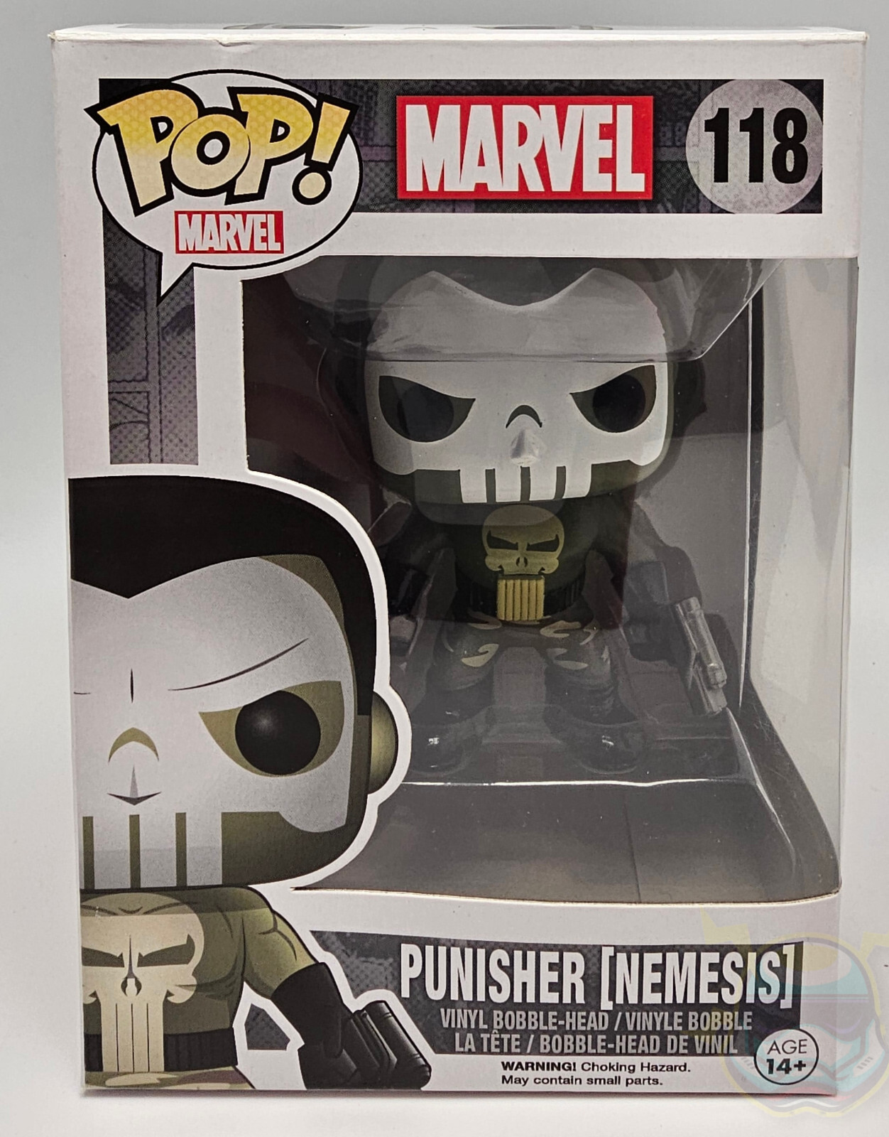 En Oferta Figura Protectora Funko Pop Marvel Punisher Nemesis #118 Vinilo Bobble Head Nuevo