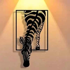 1pc 17x30cm Elegant Minimalist Zebra Metal Wall Art Decor, Modern Zebra Iron Dec