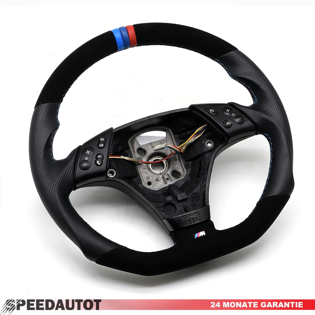 Flattened Steering Wheel Alcantara Leather Steering Wheel for BMW E46