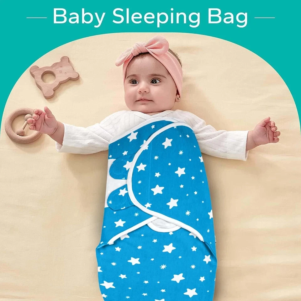 Paquete de 3 envolturas de manta transpirable de algodón orgánico para recién nacido Foto 4 de 4