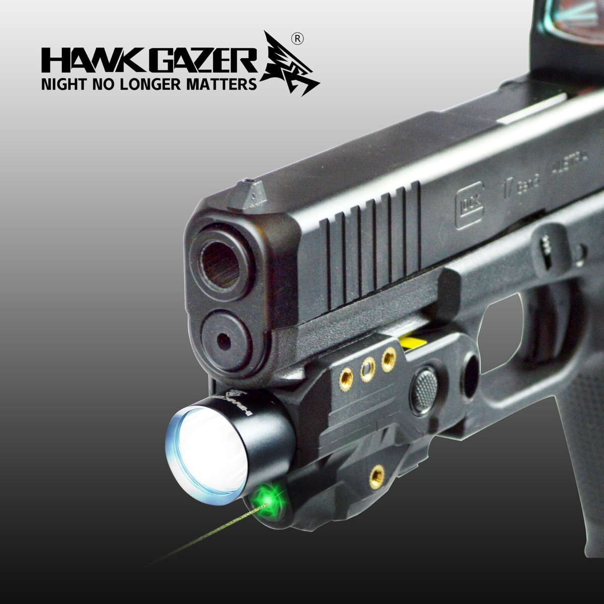 HAWK GAZER Green Laser Light Combo for Pistol Handgun Gun, USB