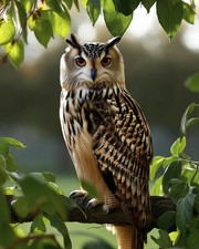 Owl Wildlife Portrait Wall Art 8x10 Bird Print Decor - 260330227
