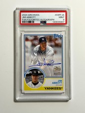 2024 Topps Archives Jim Abbott #83FF-JA 1983 Fan Favorite Autographs PSA 9