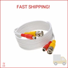 Cables Direct Online 30FT White Premade BNC Video Power Cable Extension Wire for