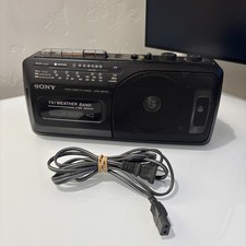 Sony Weather Radio CFM-165TW AM/FM Portable Cassette  Radio Works W/ Cord
