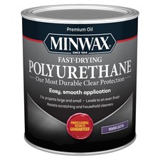 Minwax Fast Drying Polyurethane Protective Wood Finish, Warm Quart, Satin