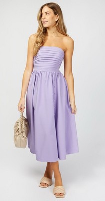 Little Mistress Rosamund Bandeau Midi Dress Women's 10 Lilac NWT